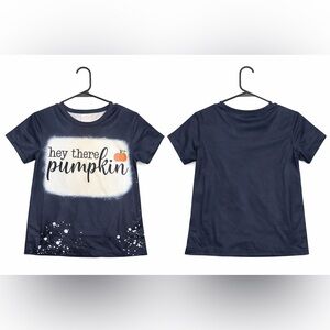 Hey There Pumpkin Kids T-Shirt Black Size 6-7 Fall Halloween